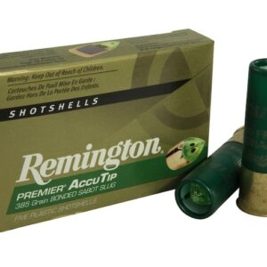 Remington Premier Ammunition 12 Gauge 3" 385 Grain AccuTip Bonded Sabot Slug with Power Port Tip Box of 5